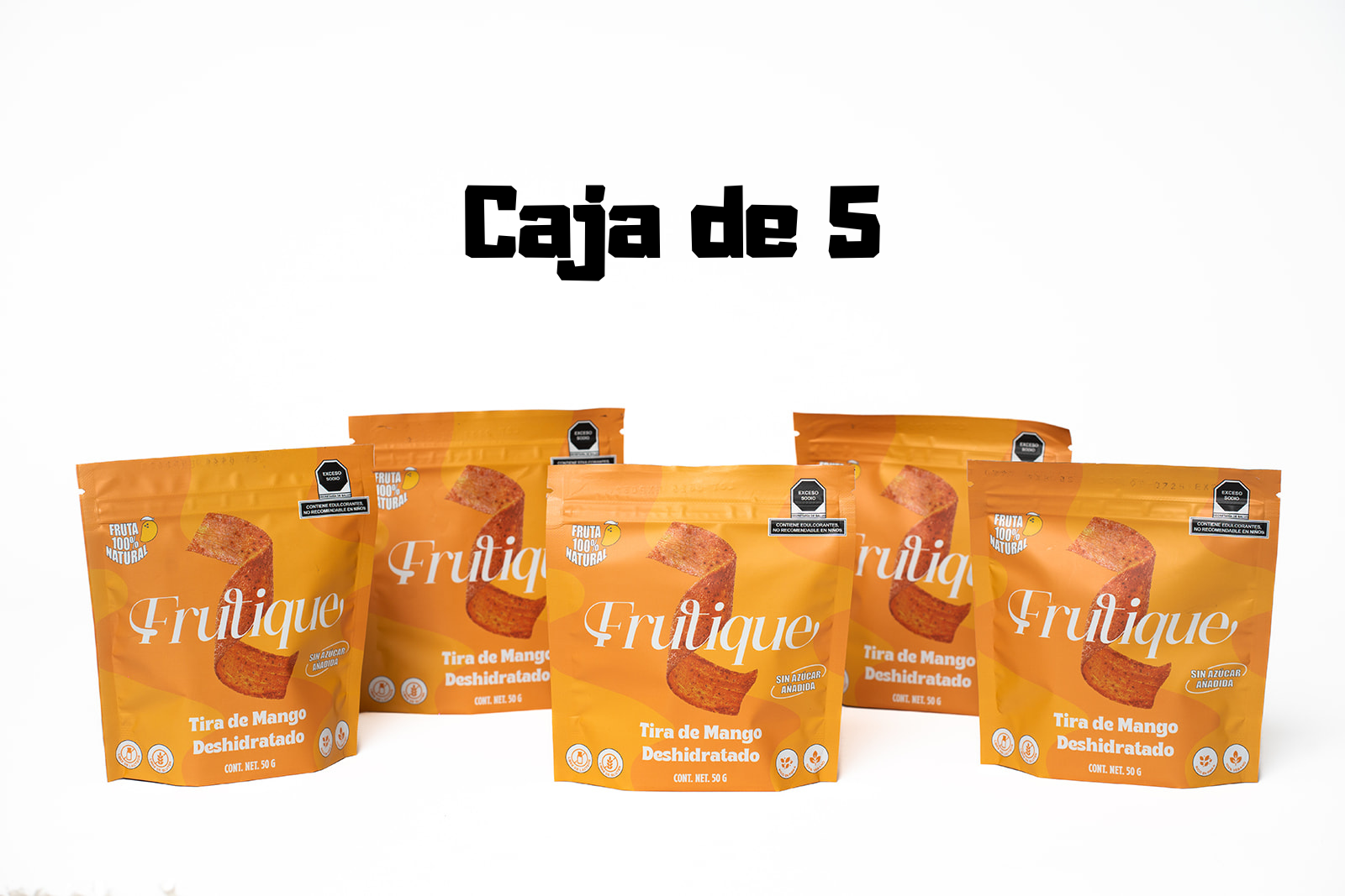 CAJA CON 5 PIEZAS SABOR MANGO